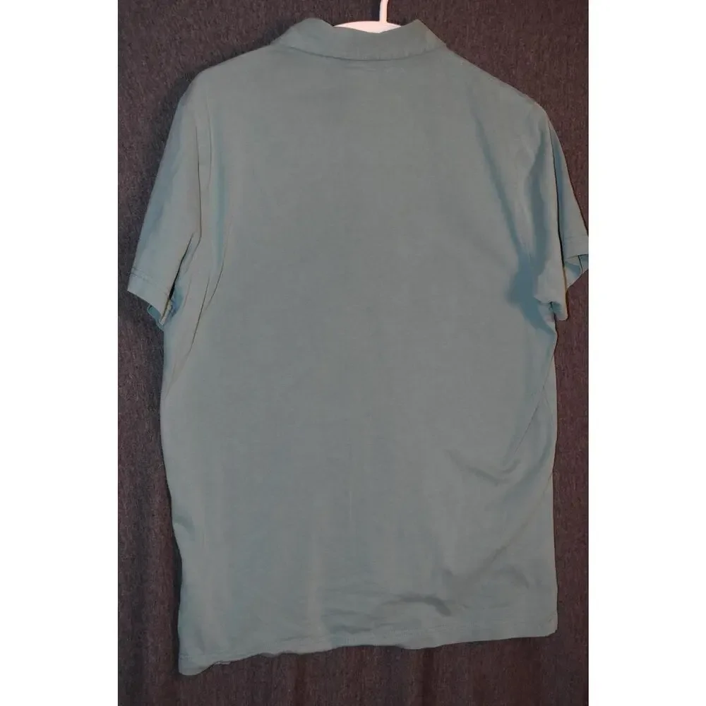 Brooks Brothers Men's M Performance Polo Shirt Short Sleeve Blue-Green Preppy